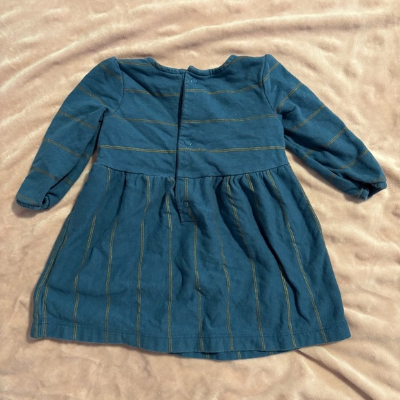 Carter's Teal and Gold Striped Dress - Picture 2 of 3